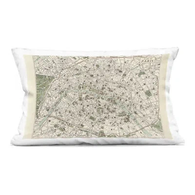 Stupell Industries Vintage Map Of Paris Decorative Printed Throw Pillow Design By Phillipa Katz In Beige