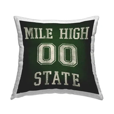 Stupell Industries Vintage Mile High State Outdoor Printed Pillow By Higher Learning/life Is High In Green