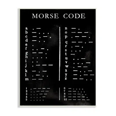 Stupell Industries Vintage Morse Code Chart Alphabet And Numerals By Vision Studio - Textual Art In Wall Plaque