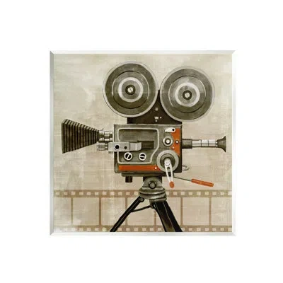 Stupell Industries Vintage Movie Video Camera Wall Plaque Art By Grace Popp-aw-250 In Gray;beige
