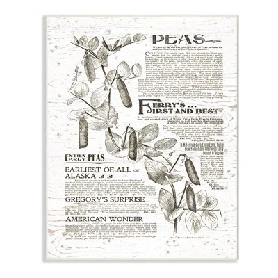 Stupell Industries Vintage Peas Sign By Lettered And Lined - Picture Frame Textual Art Print In Wall Plaque