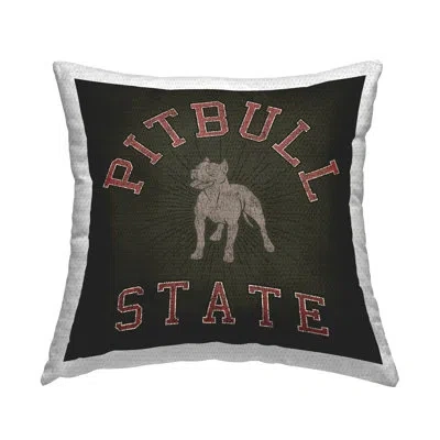 Stupell Industries Vintage Pitbull State Outdoor Printed Pillow By Spirit Animals/life Is High In Green