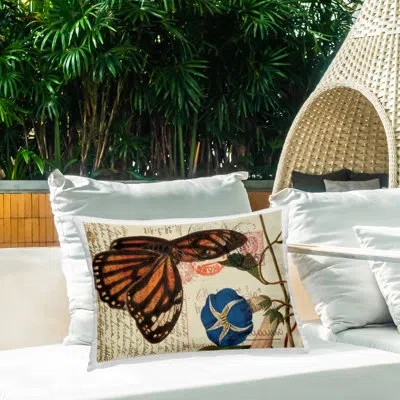 Stupell Industries Vintage Postcard & Fauna Outdoor Printed Pillow By Deborah Revell In Brown