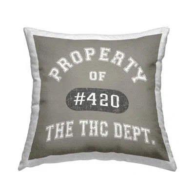 Stupell Industries Vintage Property Of Thc Outdoor Printed Pillow By Higher Learning/life Is High In Beige