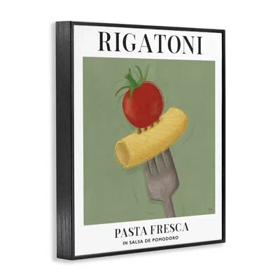 Stupell Industries Vintage Rigatoni On Fork Framed Giclee Art, Design By Veronique Charron In Midnight Black Framed Giclee