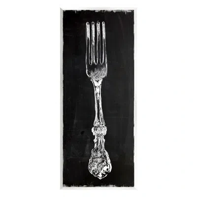 Stupell Industries Vintage Stenciled Fork Kitchen Cutlery Utensil By Carol Robinson - Graphic Art On Mdf In Black;gray