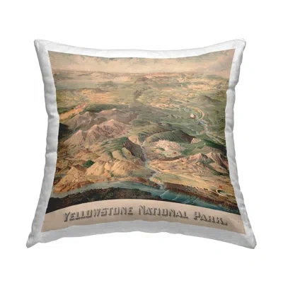 Stupell Industries Vintage Yellowstone Landscape Printed Throw Pillow Design By Stellar Design Studio