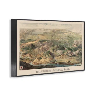 Stupell Industries Vintage Yellowstone Park Giclee Art By Stellar Design Studio In Midnight Black Framed Giclee