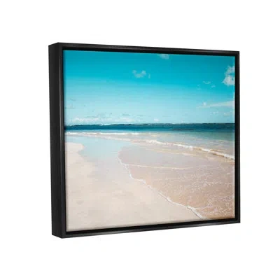 Stupell Industries Vivid Blue Panoramic Sky Sandy Beach Coast By Danita Delimont - Floater Frame Print On Canvas In Jet Black Floater Frame