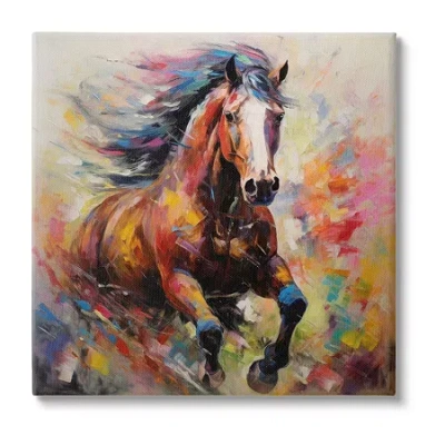Stupell Industries Vivid Horse Galloping Canvas Art In Brown