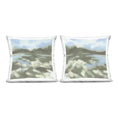 Stupell Industries Vivid Impressionist Landscape Design By June Erica Vess  Throw Pillow (set Of 2) In Blue