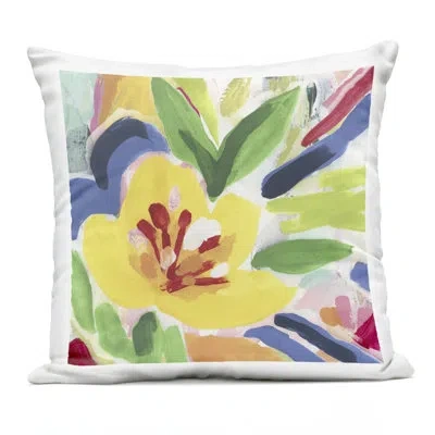 Stupell Industries Vivid Lively Florals Design By June Erica Vess Outdoor Printed Pillow In Multi-color