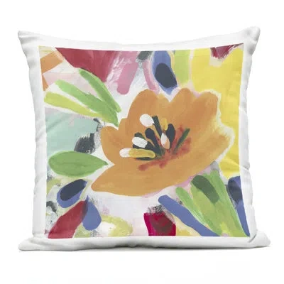 Stupell Industries Vivid Orange Flower Impressions Design By June Erica Vess Outdoor Printed Pillow