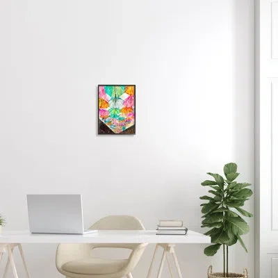 Stupell Industries Vivid Umbrellas Overhead Giclee Art By Ziwei Li In Midnight Black Framed Giclee