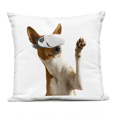 Stupell Industries Vr Gamer Dog Design By Cad Designs Outdoor Printed Pillow In White