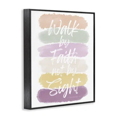 Stupell Industries Walk By Faith Pastels Giclee Art, Design By Marcus Prime In Midnight Black Framed Giclee
