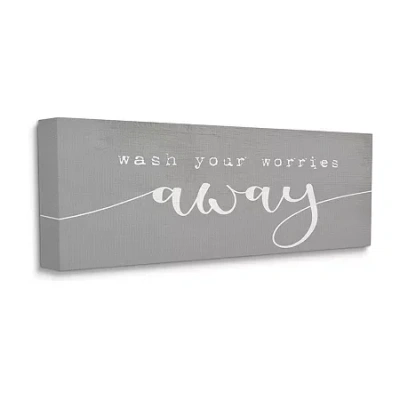 Stupell Industries Wash Your Worries Away Canvas Art In Gray