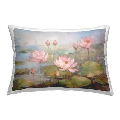 Stupell Industries Water Lilies In Spring Design By Lsr Design Studio Throw Pillow In Green