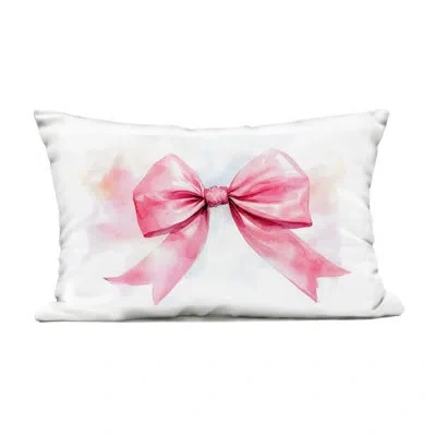 Stupell Industries Watercolor Fade Pink Bow Outdoor Printed Pillow, Design By Creative Studio