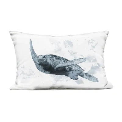 Stupell Industries Weathered Sea Turtle Outdoor Printed Pillow Design By Marcus Prime In Gray,blue Turtle