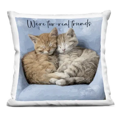 Stupell Industries We're Fur-real Friends Decorative Printed Throw Pillow, Design By Kim Curinga In Blue