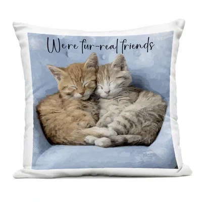 Stupell Industries We're Fur-real Friends Outdoor Printed Pillow, Design By Kim Curinga In Blue