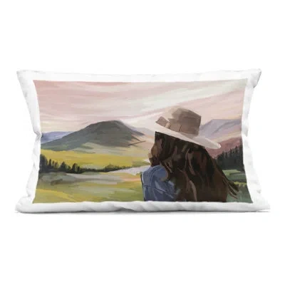 Stupell Industries Western Peace Scenery Decorative Printed Throw Pillow, Design By Amelia Noyes In Pink