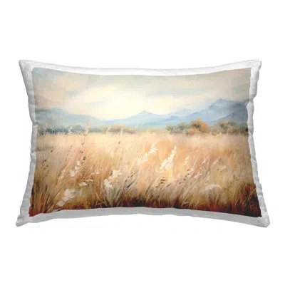 Stupell Industries Wheat Field Landscape Decorative Printed Throw Pillow Design By Petal Prints Design In Tan
