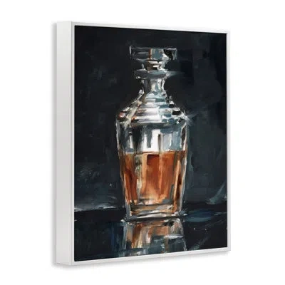 Stupell Industries Whiskey Decanter Still Life Art By Ethan Harper In Coastal White Framed Giclee