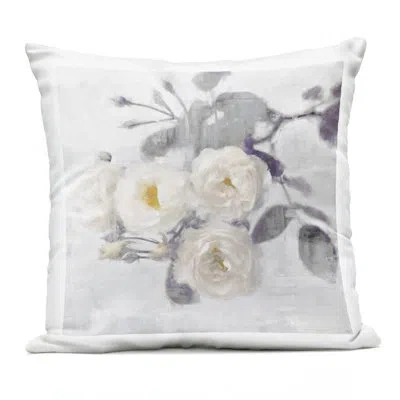 Stupell Industries White Blooms On Grey Design By Emily Ford Outdoor Printed Pillow