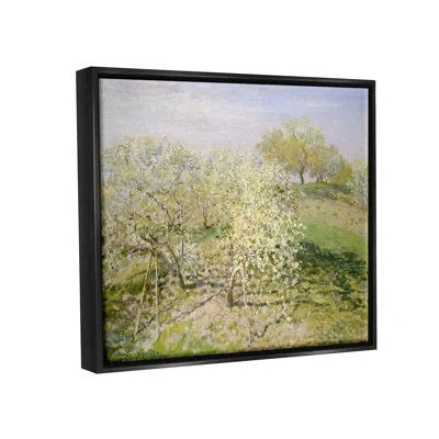 Stupell Industries White Blossom Tree Orchard Field Impressionist Brushstrokes By Lettered And Lined - Floater Frame Pa In Jet Black Floater Frame