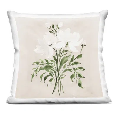 Stupell Industries White Florals On Tan 2 Piece Decorative Printed Throw Pillow Set, Design By Lucille Price, 18 X 7 X  In Beige Flower 1