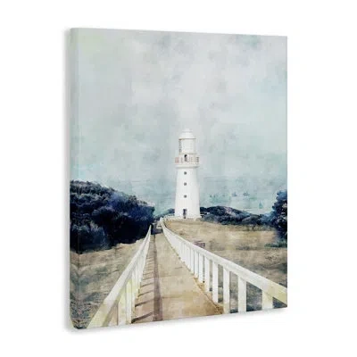 Stupell Industries White Lighthouse Boardwalk Rocky Clif By Ziwei Li 926 In Blue