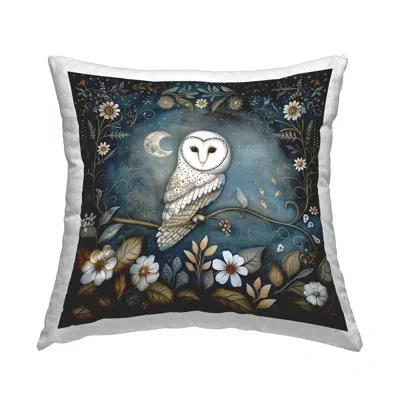 Stupell Industries White Owl Forest Scene Decorative Printed Throw Pillow By The Dutch Lady In Tan