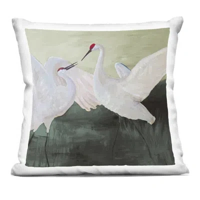 Stupell Industries White Sandhill Cranes Decorative Printed Throw Pillow, Design By Robin Maria, 18 X 7 X 18 In Green