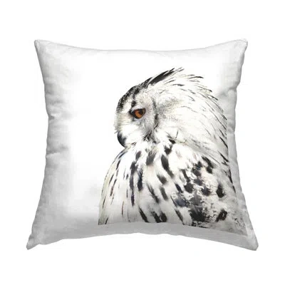 Stupell Industries White Snowy Owl Portrait Printed Throw Pillow Design By Elephant Stock