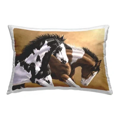 Stupell Industries Wild & Free Mares Decorative Printed Throw Pillow Design By Victoria Schultz In Tan
