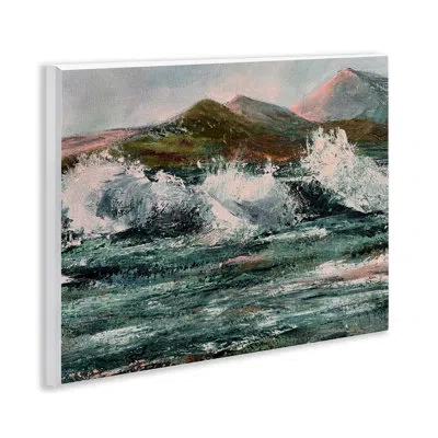 Stupell Industries Wild Coast With Turbulent Waves Wall Plaque, Design By Patricia Reynolds In Green