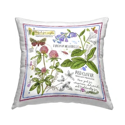 Stupell Industries Wild Herbs Diagram Decorative Printed Throw Pillow Design By Jane Maday In White