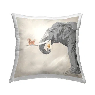 Stupell Industries Wildlife Elephant & Squirrel Friends Printed Throw Pillow Design By Patricia Pinto