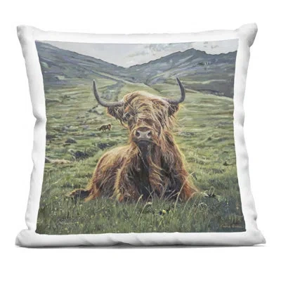 Stupell Industries Windblown Cattle Mountain Valley Decorative Printed Throw Pillow Design By Carrie Goller In Green