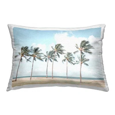 Stupell Industries Windswept Palm Trees Outdoor Printed Pillow By Elena Chukhlebova In Blue