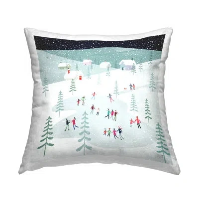 Stupell Industries Winter Ice Skating Snowy Scene Printed Throw Pillow Design By Andrew Thornton