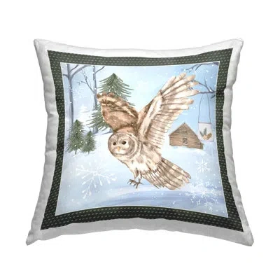 Stupell Industries Winter Owl Flight Snowy Landscape Printed Throw Pillow Design By Nd Art