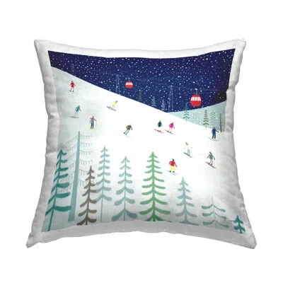 Stupell Industries Winter Ski Slopes Night Stars Printed Throw Pillow Design By Andrew Thornton In Beige