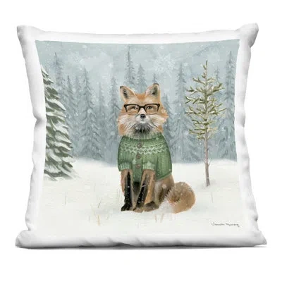 Stupell Industries Winter Woodland Fox Decorative Printed Throw Pillow, Design By Danielle Murray In Green