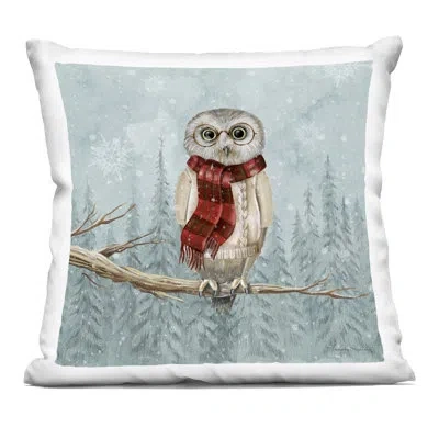 Stupell Industries Winter Woodland Owl Decorative Printed Throw Pillow, Design By Danielle Murray In Blue
