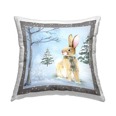 Stupell Industries Winter Woods Rabbit Snow Scene Printed Throw Pillow Design By Nd Art