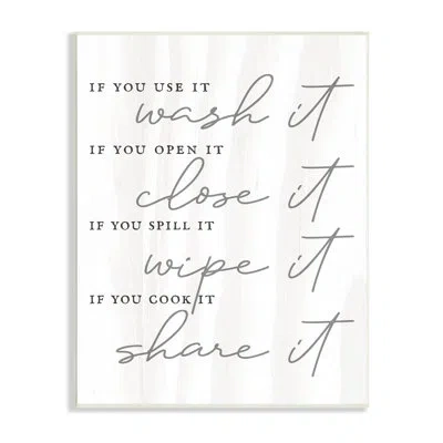 Stupell Industries Witty Rustic Kitchen Rules Share It Quote Calligraphy In Wall Plaque
