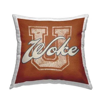 Stupell Industries Woke U Varsity Style Outdoor Printed Pillow By Higher Learning/life Is High In Red